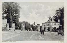 Richmond Park Gates,park-countryside,gates,lady cyclist
